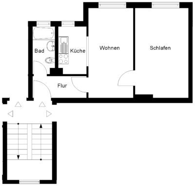 Perfekt für Singles! 2-Zimmer Wohnung in Nähe des Zentrum., 56564 Neuwied, Wohnung